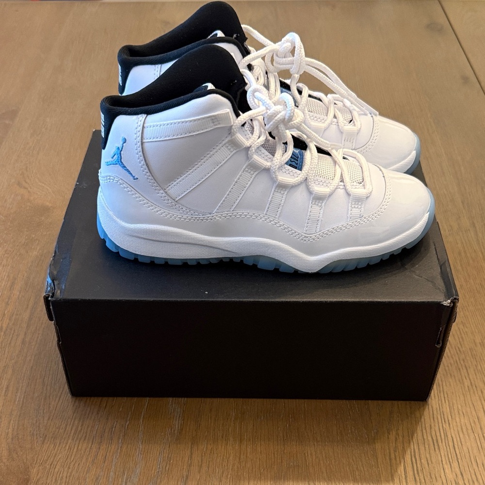 Jordan 11 Legend Blue Retro PS in White, Blue, and Black